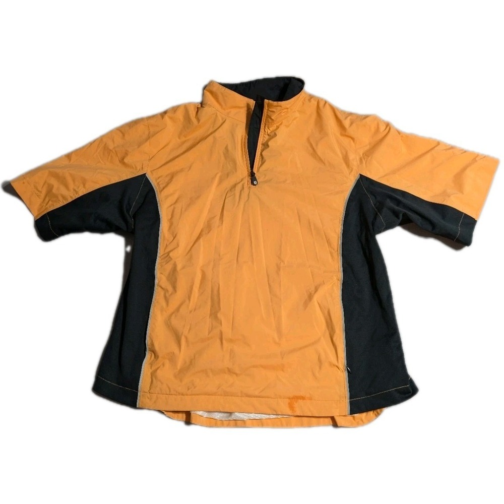 FootJoy DryJoys Rain‎ Pullover Womens M Short Sleeve Golf Jacket Orange
